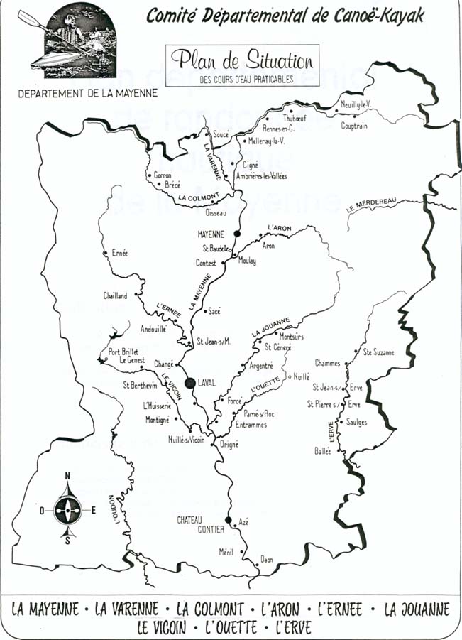 carte des rivières mayennaises